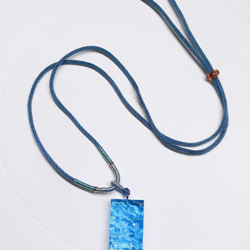 ハンドメイド 海の波 ネックレス ペンダント 手作り レジンアート 誕生