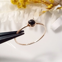 【10K】ブラックオニキス　天然石　ベゼル　フクリン　リング　指輪　ゴールド 3枚目の画像