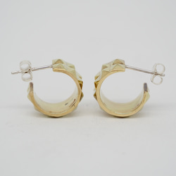 真鍮スタッズフープピアス 2個（ペア）／ studz hoop earrings 1pair BRASS 5枚目の画像