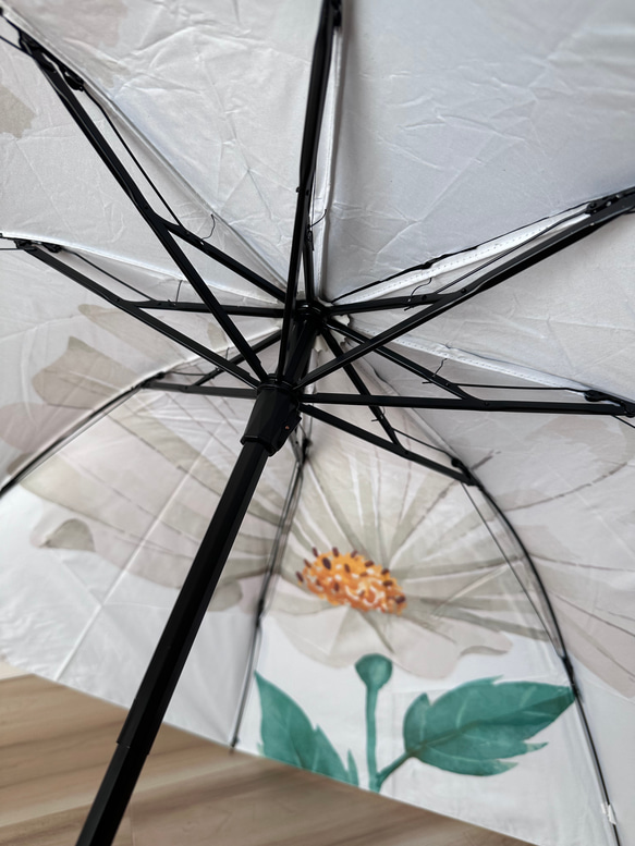 日傘 雨傘 折りたたみ傘 ３つ折り傘 骨8本 晴雨兼用 完全遮光 UVカット UPF50 マルチカラー3 9枚目の画像