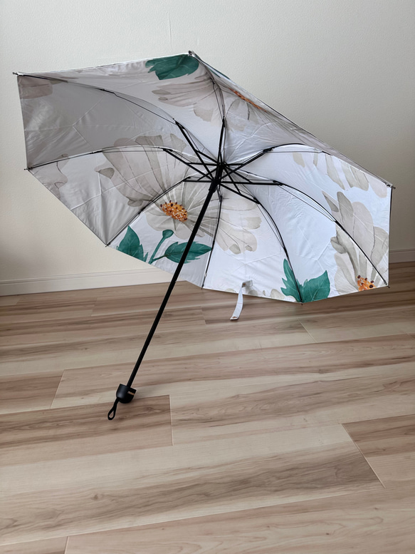 日傘 雨傘 折りたたみ傘 ３つ折り傘 骨8本 晴雨兼用 完全遮光 UVカット UPF50 マルチカラー3 1枚目の画像
