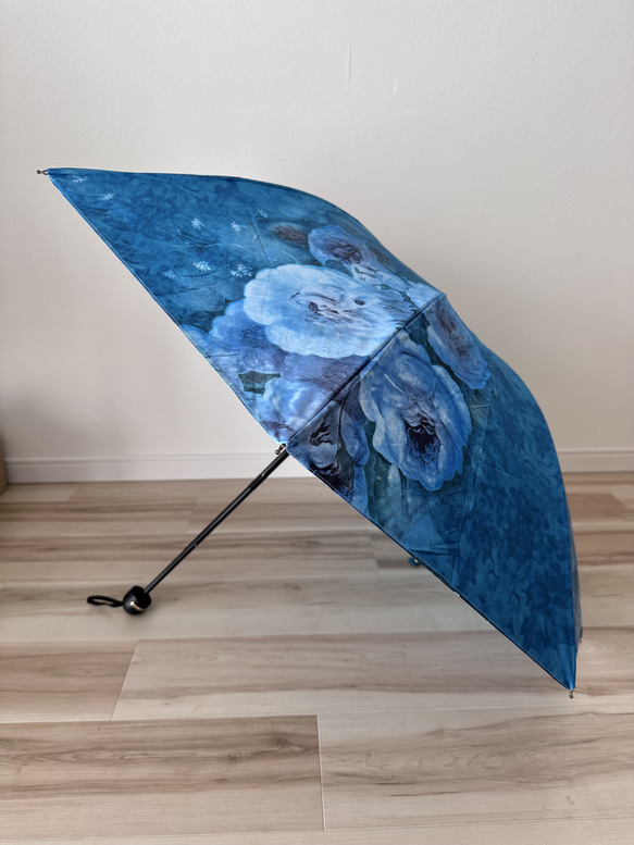 日傘 雨傘 折りたたみ傘 ３つ折り傘 骨8本 晴雨兼用 完全遮光 UVカット UPF50 マルチカラー4 2枚目の画像