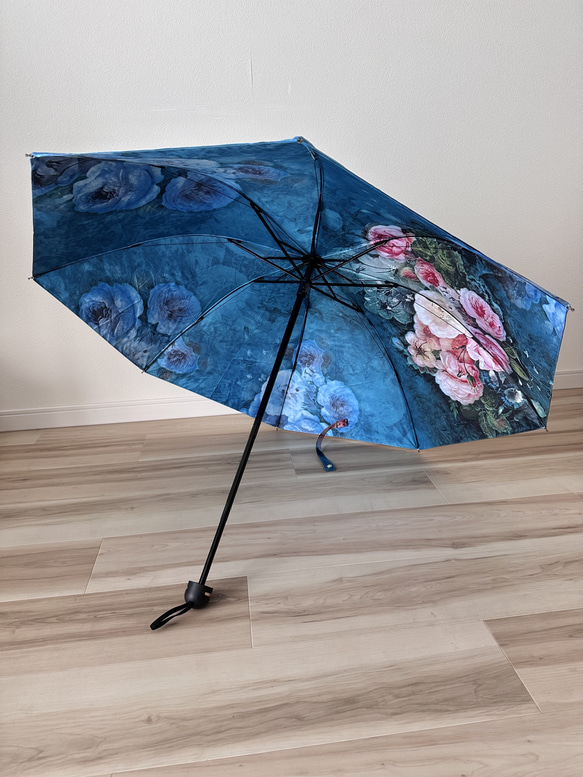 日傘 雨傘 折りたたみ傘 ３つ折り傘 骨8本 晴雨兼用 完全遮光 UVカット UPF50 マルチカラー4 1枚目の画像