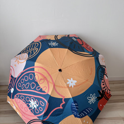 日傘 雨傘 折りたたみ傘 ３つ折り傘 骨8本 晴雨兼用 完全遮光 UVカット UPF50 マルチカラー6 4枚目の画像