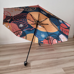 日傘 雨傘 折りたたみ傘 ３つ折り傘 骨8本 晴雨兼用 完全遮光 UVカット UPF50 マルチカラー6 1枚目の画像