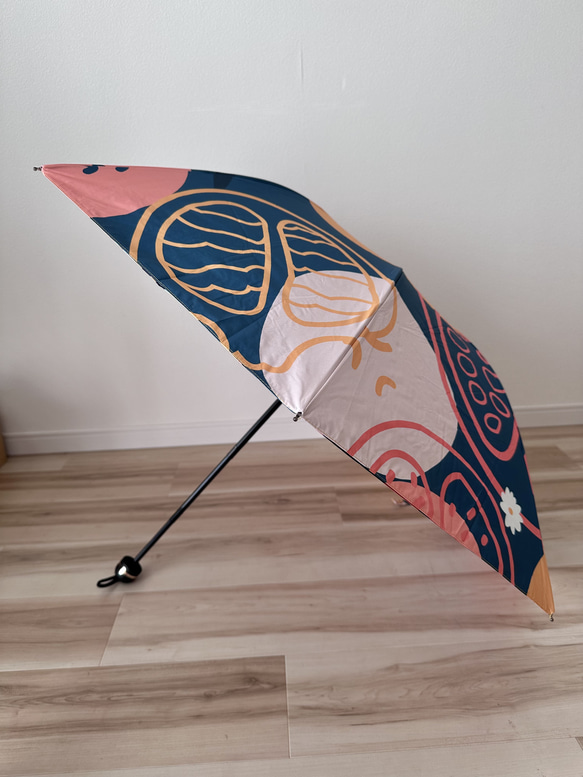日傘 雨傘 折りたたみ傘 ３つ折り傘 骨8本 晴雨兼用 完全遮光 UVカット UPF50 マルチカラー6 2枚目の画像