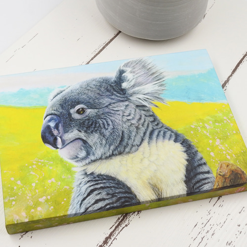 アートパネル 「こあら」 A5サイズ/コアラ/和紙 版画 おやびんの