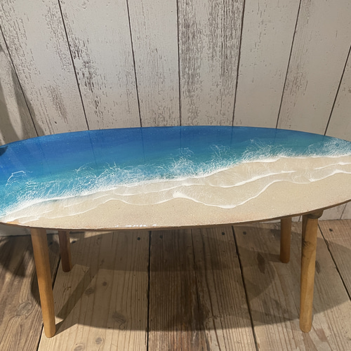 完売】サーフテーブル レジン レジンアート 海レジン 海