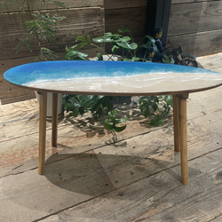 サーフテーブル　レジン　レジンアート　海レジン　海　テーブル　 3枚目の画像