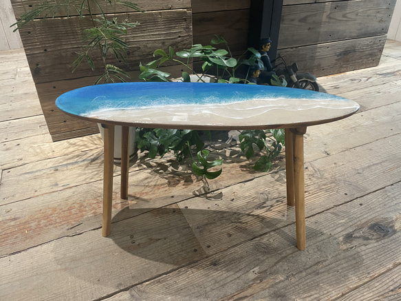 サーフテーブル　レジン　レジンアート　海レジン　海　テーブル　 3枚目の画像
