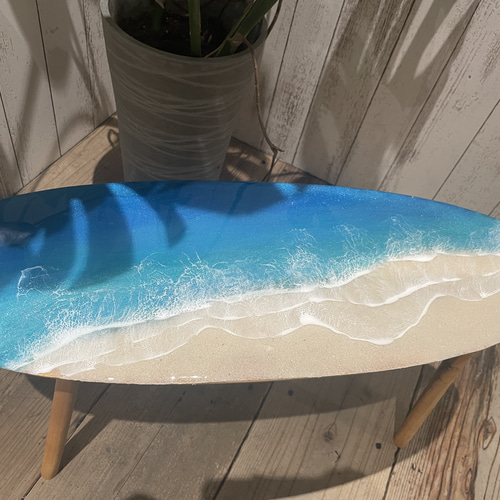 レジンアート海(サーフボードテーブル)訳あり 完売】サーフテーブル レジン レジンアート 海レジン 海