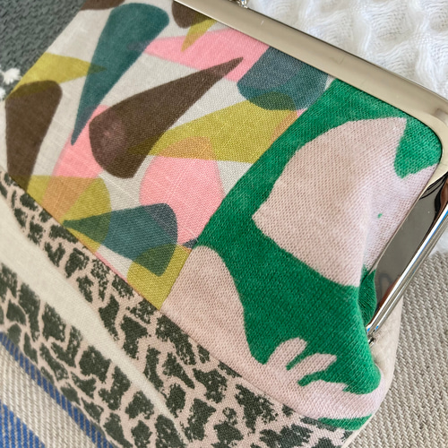 横長タイプ ミナペルホネンのパッチワークの可愛いがま口 tambourine