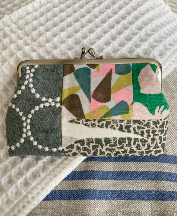 ご専用］ミナペルホネン ハンドメイド がま口 通帳ポケット付