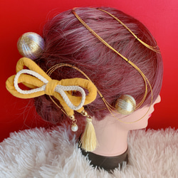 花札髪飾り☆猪鹿蝶☆成人式髪飾り☆結婚式髪飾り☆前撮り☆白無垢