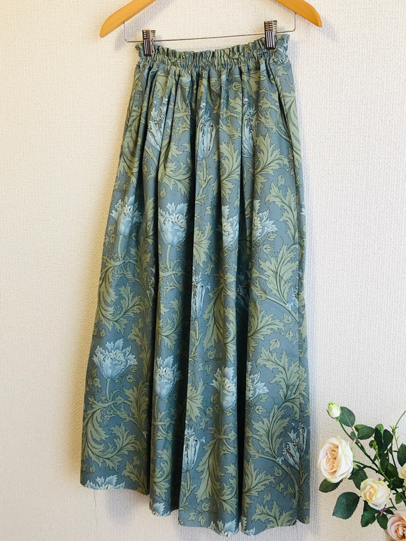 ひまわり様ハンドメイドMorrisギャザースカート Dot＆Stripes CHILD