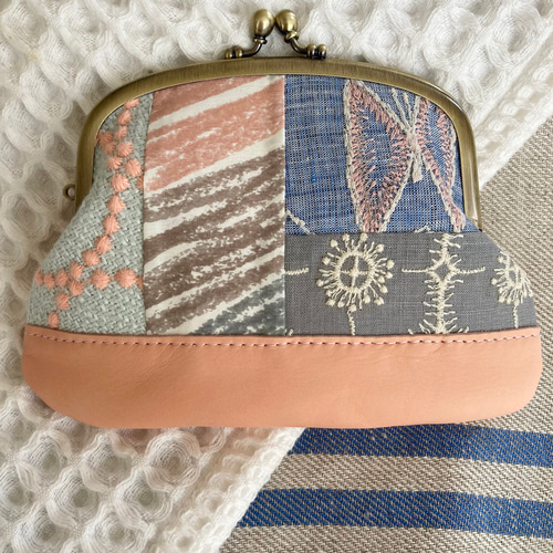 ミナペルホネン sky flower 直線口金長財布 ハンドメイド How to make