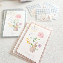 春のお花畑とギンガムチェックのメッセージカード 7枚目の画像