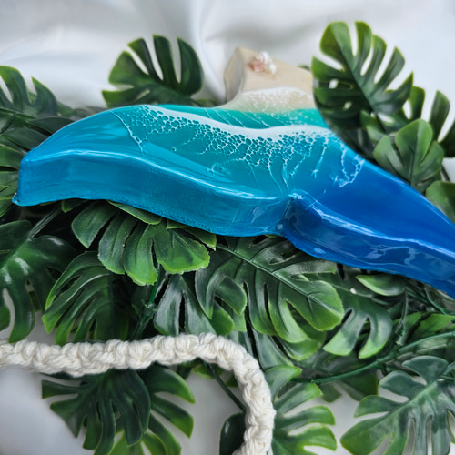 ホエールテール 海のレジンアート 白波 ハワイ 沖縄 カンクン クジラ