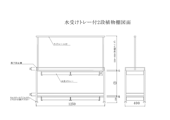 アガベ、塊根に特化した水受けトレー付き植物棚　ボタニカルシェルフ　ライトレール アガベ これにより