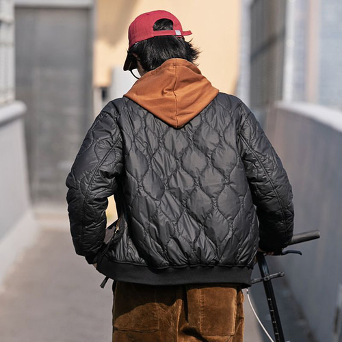 キルティング ミリタリー ジャケット ブラック ジャンパー