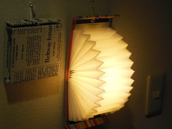 お手持ちの生地、ハンカチ、スカーフで、オリジナルのブック型ライト「Shell-Light」強力型を作ります。 5枚目の画像