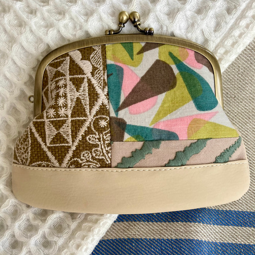 1066【SALE】ミナペルホネン＊shymphony＊親子がま口長財布 親子がま口長財布【ミナペルホネン：symphony blue_G