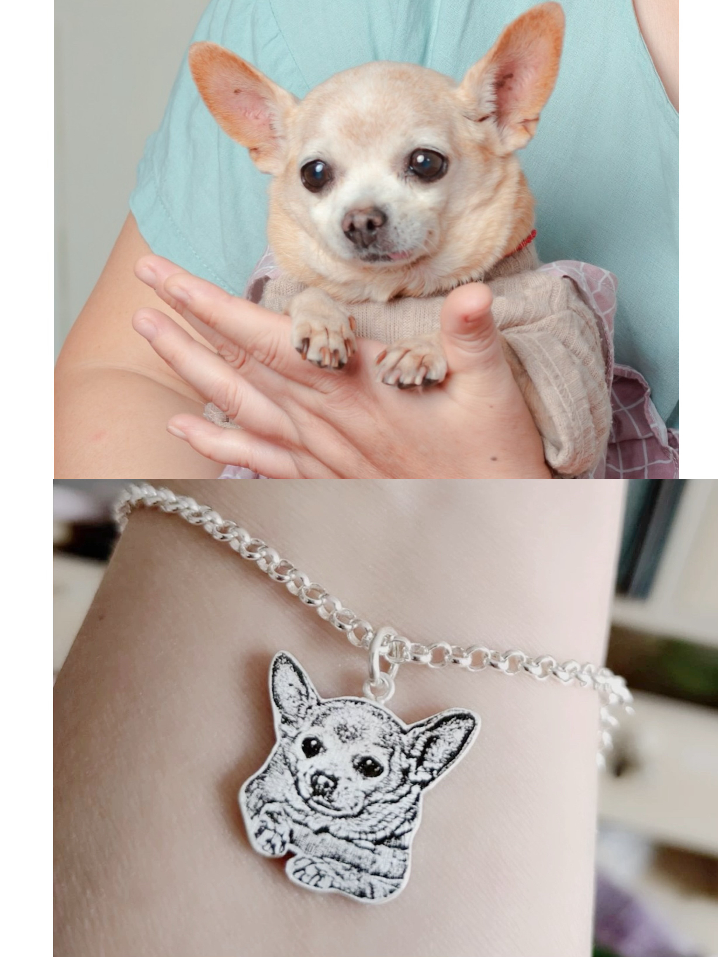 銀製　彫刻でオンリーワンのブレスレット（ペットの毛などを入れられる）愛犬・愛猫・ペット・動物・うさぎ・鳥・ハムスター