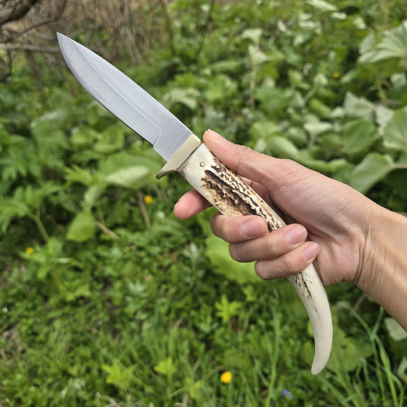 鹿の角 Kingman Turquoise フルタングナイフ 2枚目の画像