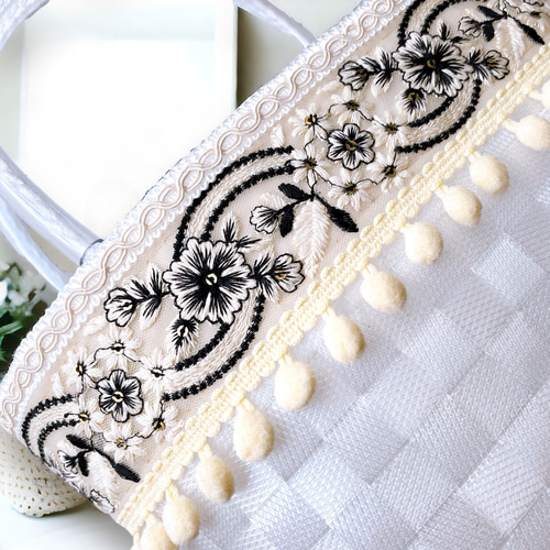 カゴバック イルカの刺繍入り 2個セット 85eab66566d451d36028782f5b1454