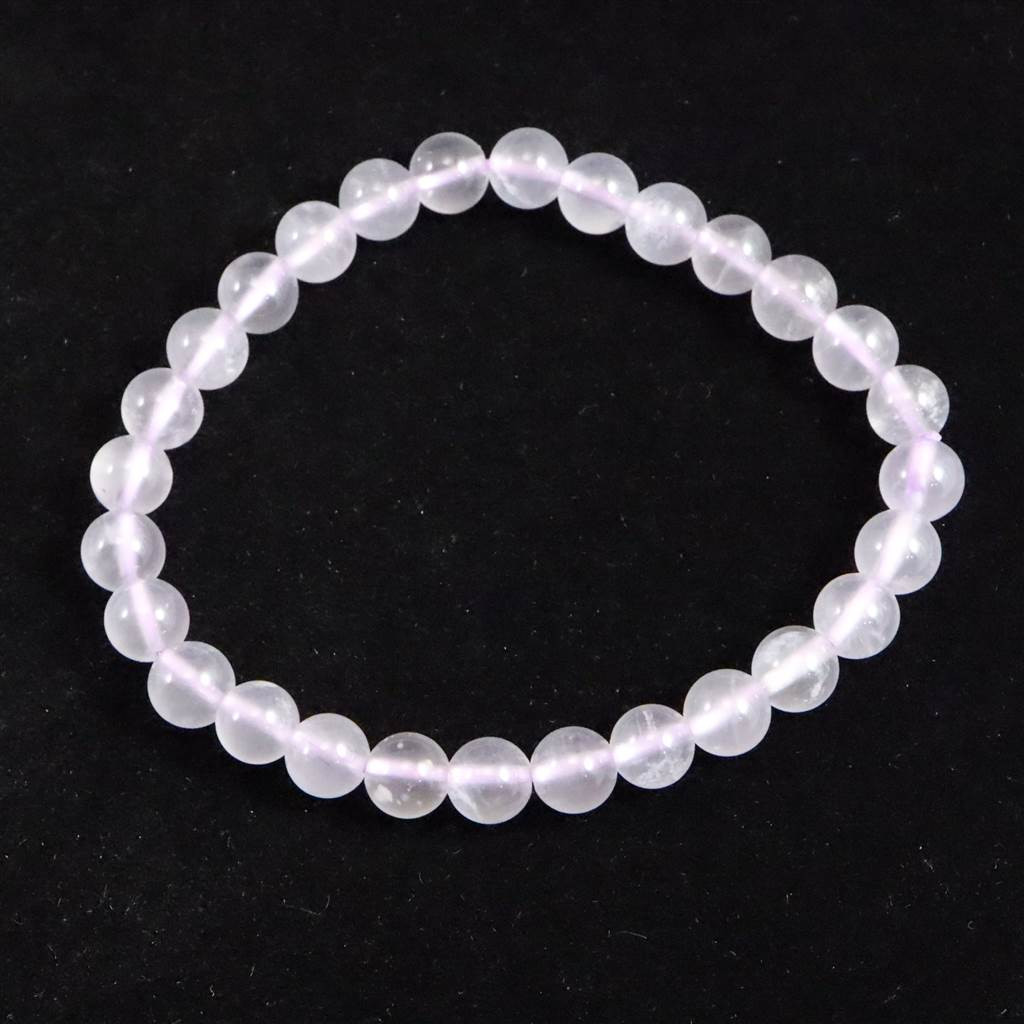 ロシア ウラル産　アイスクォーツ カルセドニー 6mmブレスレット  9.4g #55022