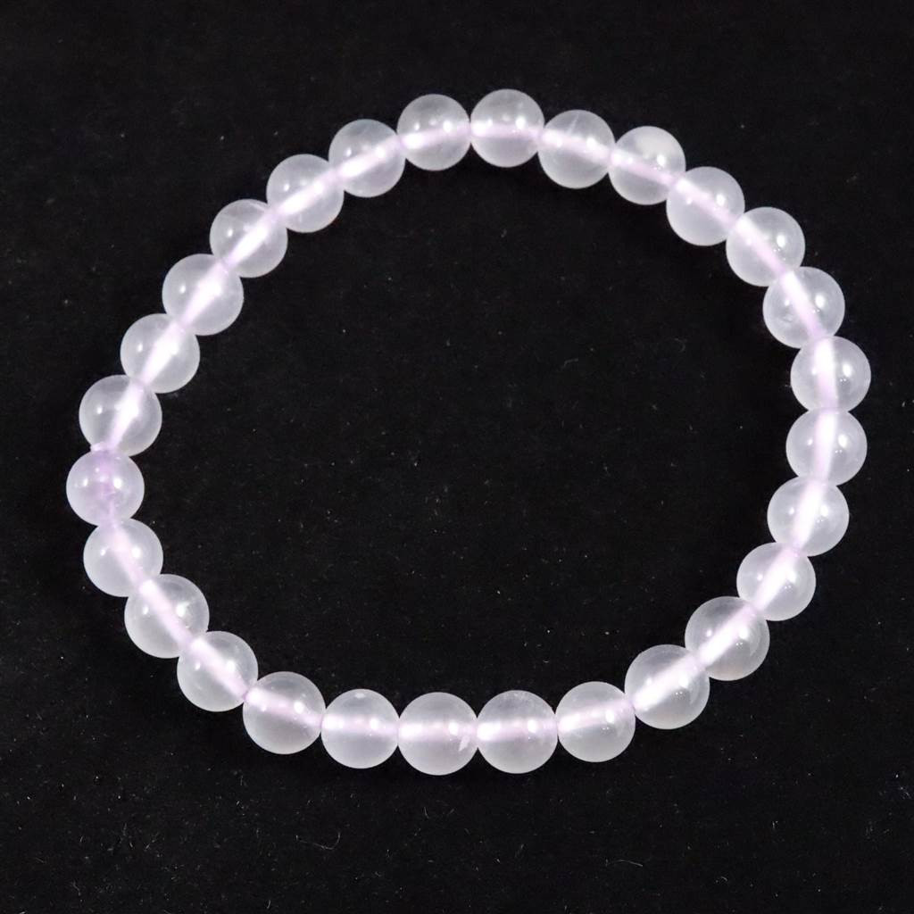 ロシア ウラル産　アイスクォーツ カルセドニー 6mmブレスレット  9.6g #20655