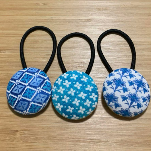 大きいサイズの北欧風⭐︎花柄⭐︎くるみボタンヘアゴム ヘアゴム  