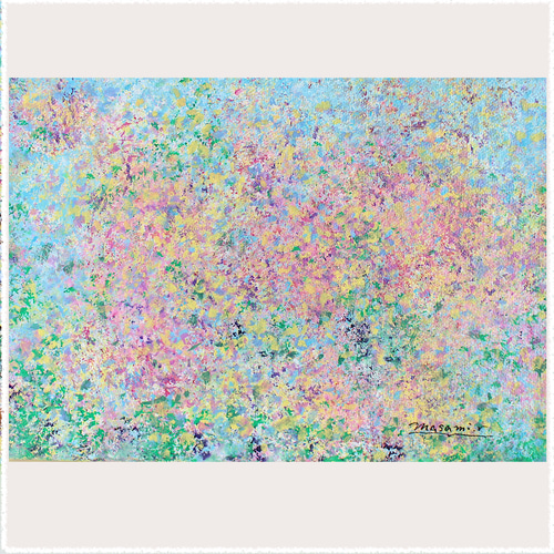 フラワーガーデン2」 アクリル画 SM サムホール 原画 キャンバス 絵画 