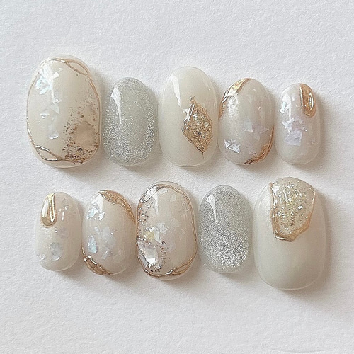 ネイルチップ ニュアンス マグネット シンプル お呼ばれ ぷっくり 結婚  