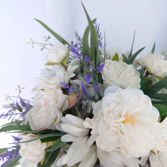 6月の誕生花 バラのキャスケード風クラッチブーケ【Bouquet】アーティシャルフラワー 4枚目の画像