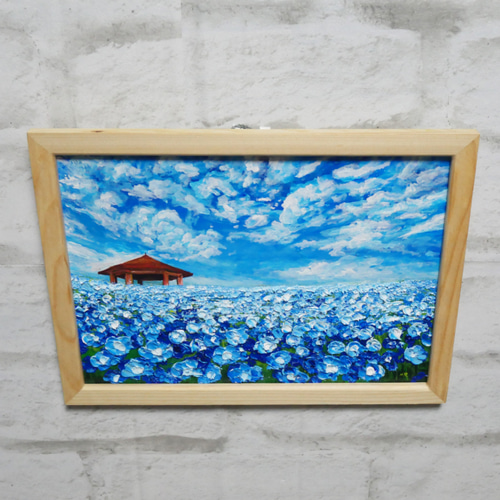 油絵 油彩 油彩画 絵 絵画【ネモフィラの丘】SM号 | HIROSHI1990