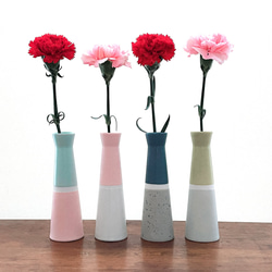 【送料無料】ー美濃焼　職人づくりー　Flower Vase（フラワーベース）　color：light blue×pink 2枚目の画像