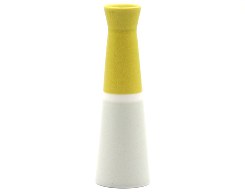 送料無料】美濃焼 花瓶 一輪挿し 磁器 Flower Vase yellow×gray