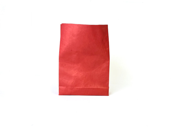 KAMIBUKURO（紙袋）L號 純正國產馬皮革 紅色 第7張的照片
