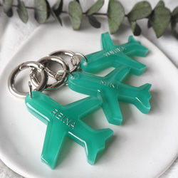 両面文字入れ可【Dearest】レジン ティファニーブルー 飛行機 名入れ 文字入れ プチギフト 席札 出産祝い 送別 3枚目の画像