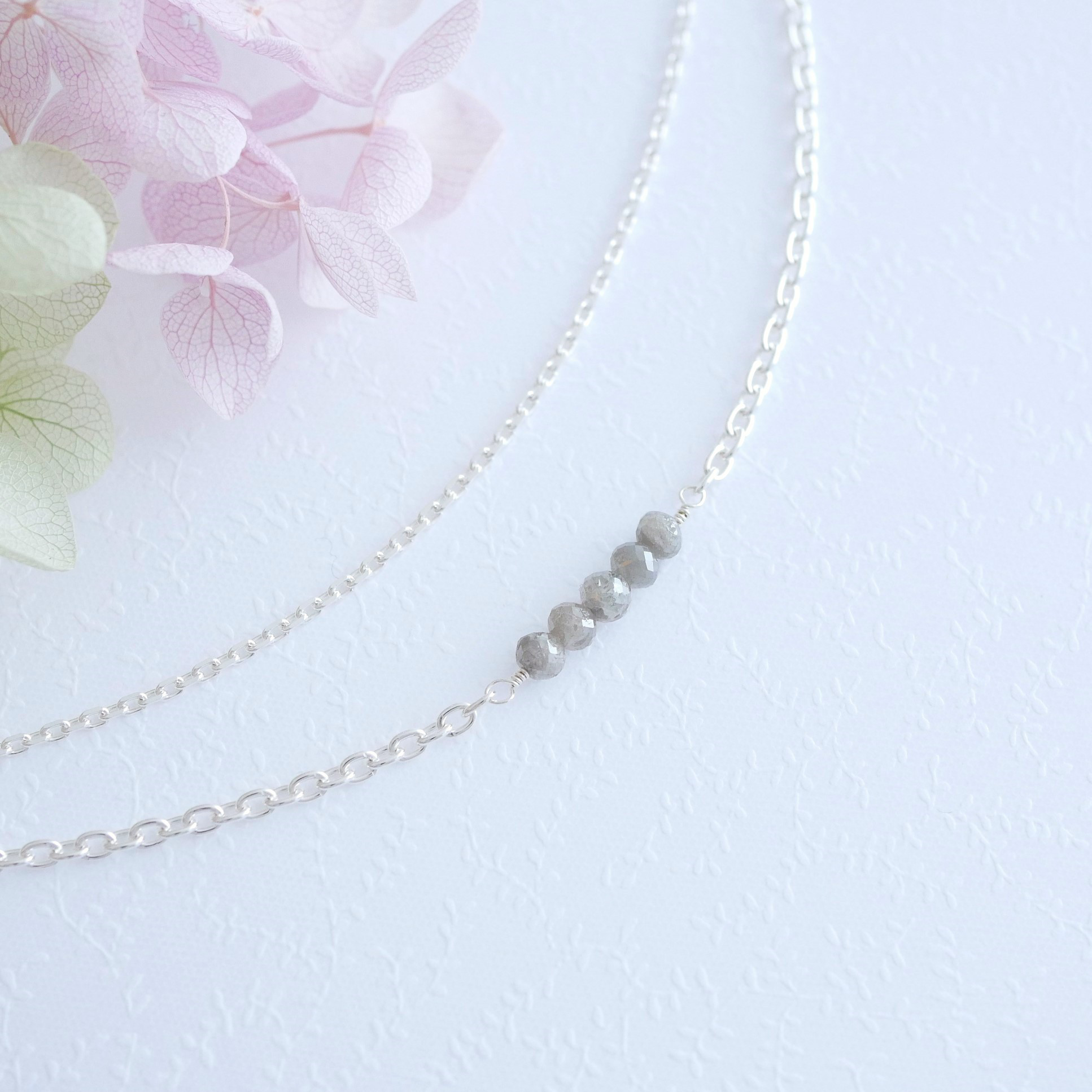 ダイヤモンドビーズのブレスレット　gray 5