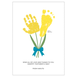 ［データ納品］父の日　黄色いバラの手形足形アートポスター 3枚目の画像