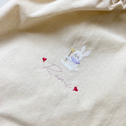 発売記念価格｜刺繍｜　kinchaku bag <bunny＞ 3枚目の画像