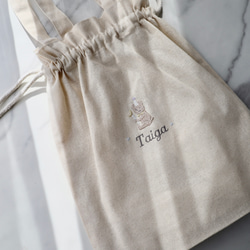 発売記念価格｜刺繍｜　kinchaku bag <bunny＞ 5枚目の画像
