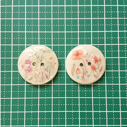 フラワーカボション☆5個 s50 ボタニカル/フラワー/花/ボタン