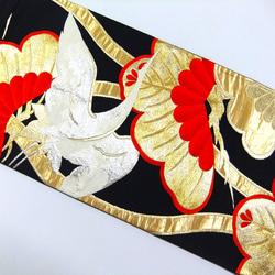 [a16a-1939] 日式掛毯/鶴與笠松圖案/帶重製 第4張的照片