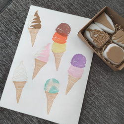 消しゴムはんこNo.246 ちびうさとアイスクリーム 消しゴムはんこNo.246 ちびうさとアイスクリーム