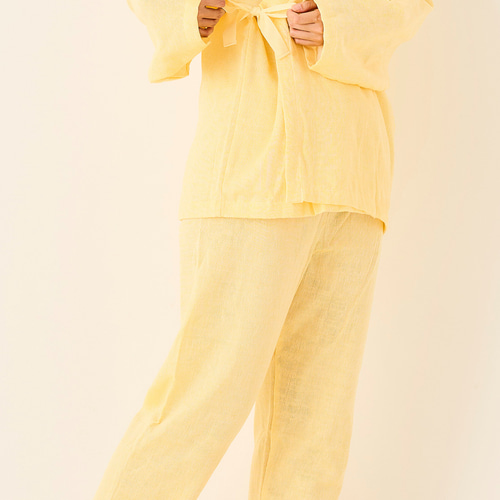 イエロー フロシュカエアリーウェア上下セット 介護服 在宅介護 入院