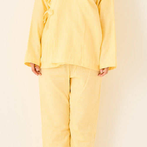 イエロー フロシュカエアリーウェア上下セット 介護服 在宅介護 入院