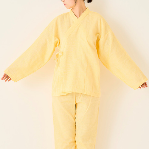 イエロー フロシュカエアリーウェア上下セット 介護服 在宅介護 入院